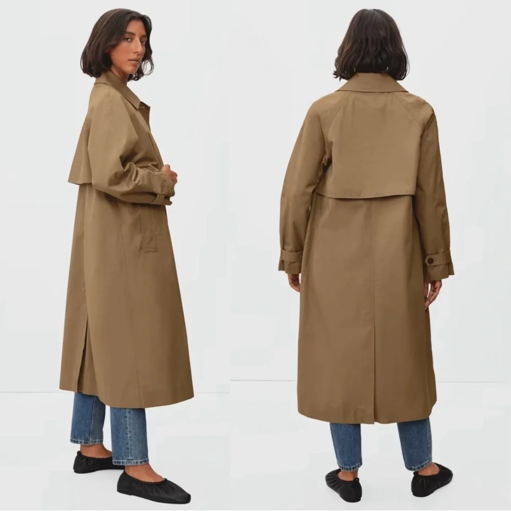 Everlane The Long Mac Trench Coat NWT Toasted Coconut - Picture 2 of 9